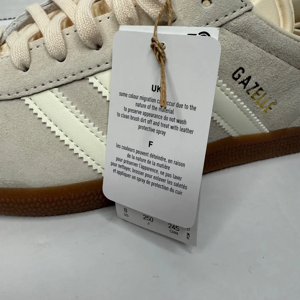 Adidas Gazelle W Womens 8 Wonder White Green IF3235 Suede Gum Sole Sneakers - Picture 8 of 13